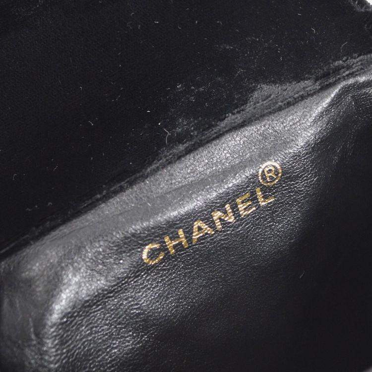 Pre Owned Chanel Duma Small Black Velvet Backpack 