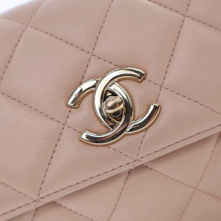 Pre Owned Chanel Trendy CC Small Pink Lambskin Shoulder Bag