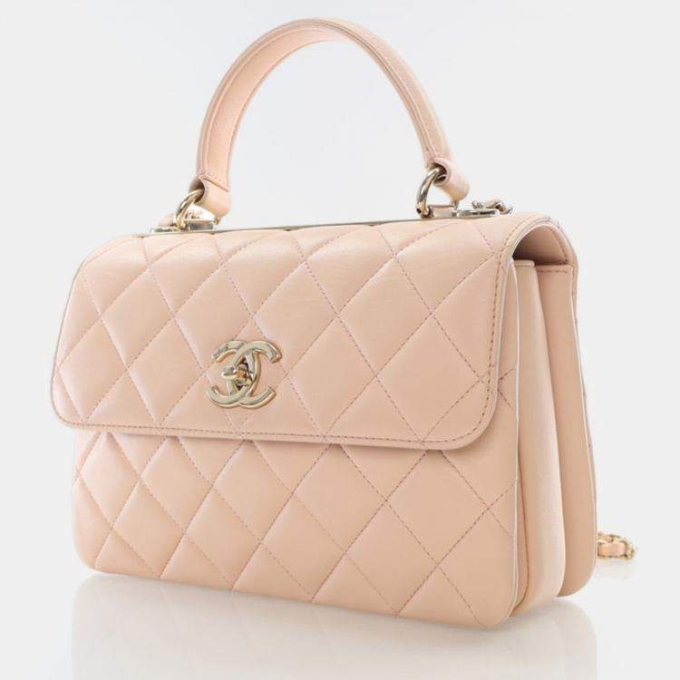 Pre Owned Chanel Trendy CC Small Pink Lambskin Shoulder Bag