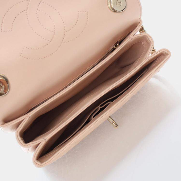 Pre Owned Chanel Trendy CC Small Pink Lambskin Shoulder Bag