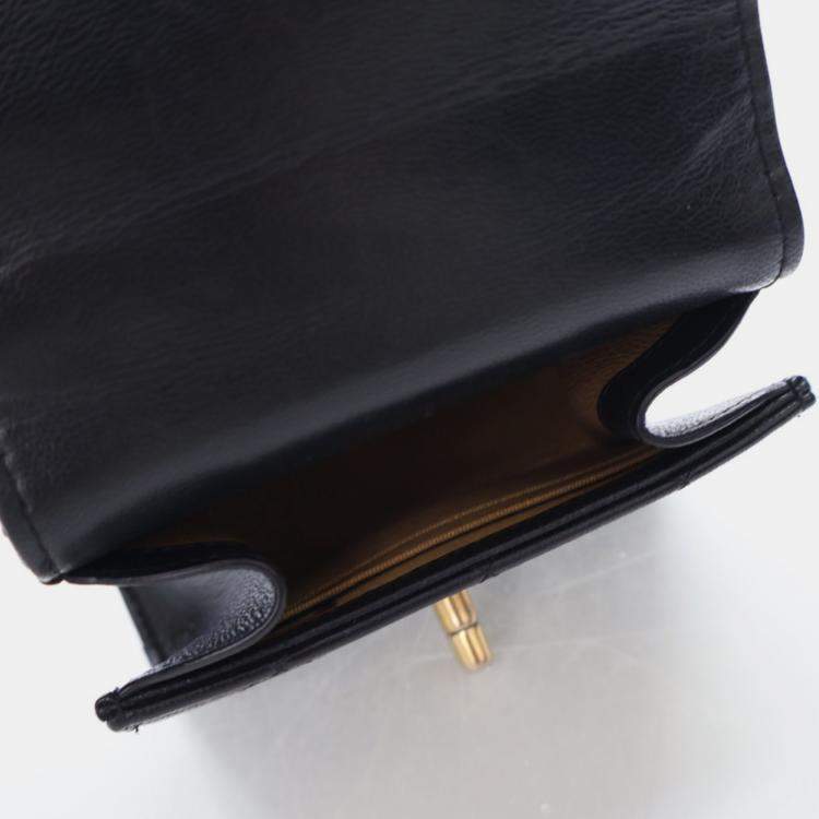 Pre Owned Chanel Chic Pearl Black Goatskin Clutch Bag