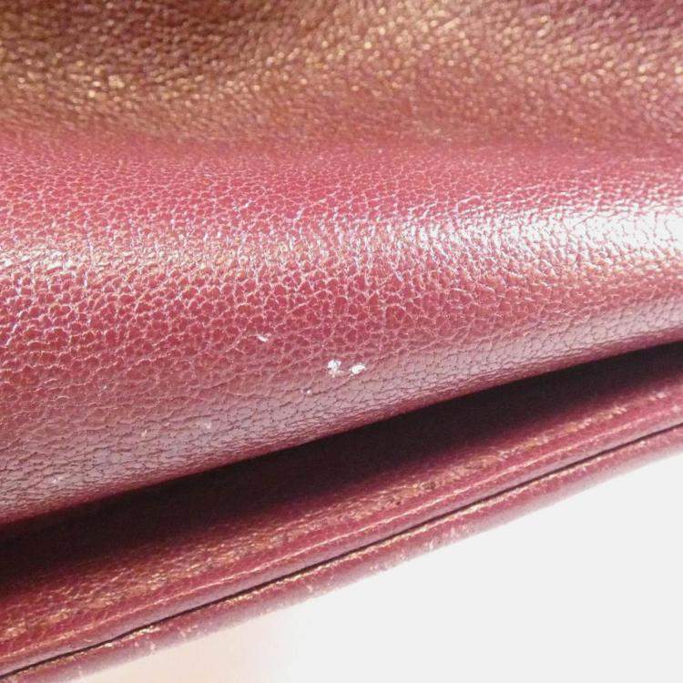 Pre Owned Chanel Mademoiselle Bordeaux Sheepskin Leather Shoulder Bag