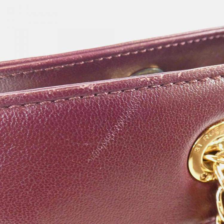 Pre Owned Chanel Mademoiselle Bordeaux Sheepskin Leather Shoulder Bag