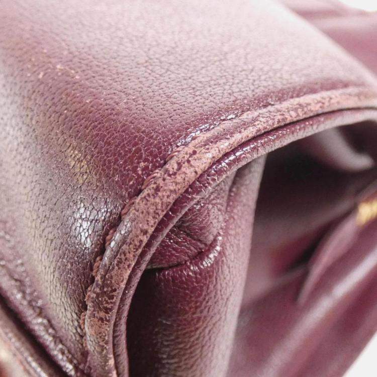 Pre Owned Chanel Mademoiselle Bordeaux Sheepskin Leather Shoulder Bag