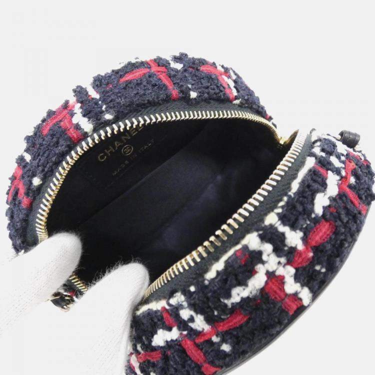 Pre Owned Chanel Round Multicolor Tweed Shoulder Bag