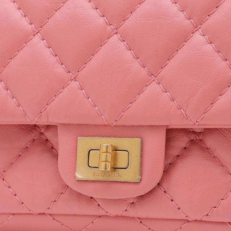 Pre Owned Chanel 2.55 Calfskin Pink Waist Pouch Body Bag 
