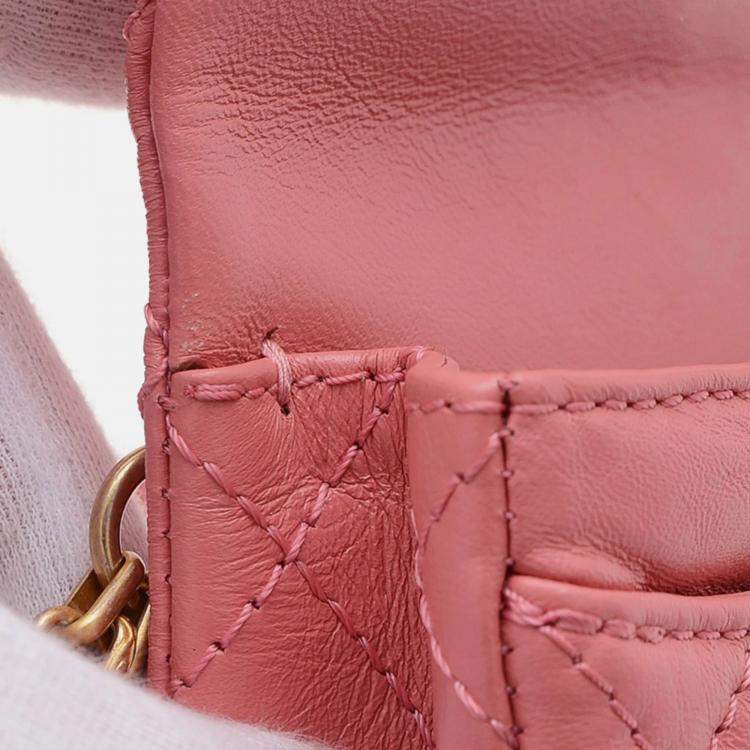 Pre Owned Chanel 2.55 Calfskin Pink Waist Pouch Body Bag 