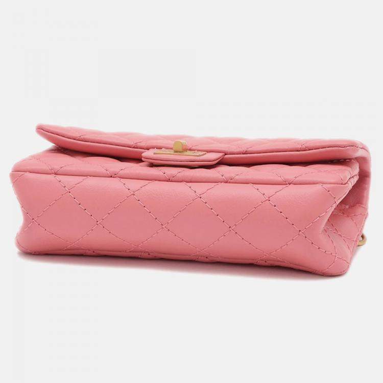 Pre Owned Chanel 2.55 Calfskin Pink Waist Pouch Body Bag 