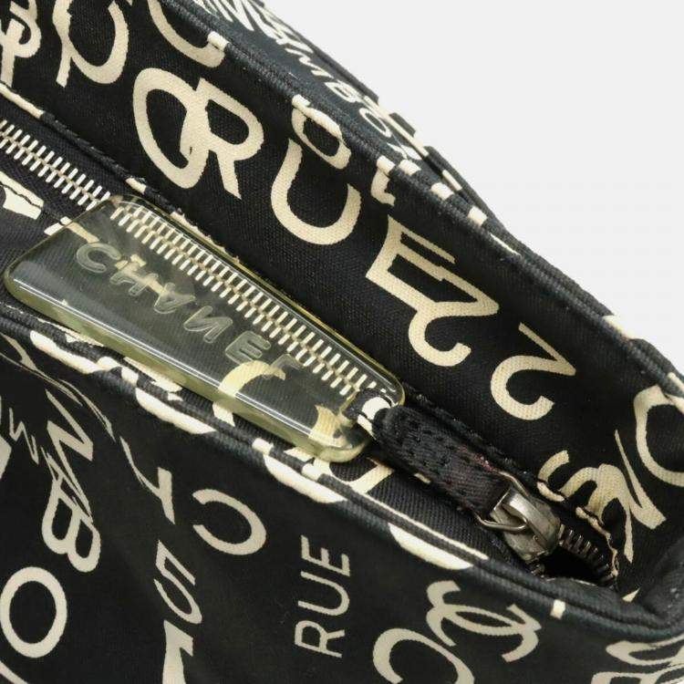 Pre Owned Chanel By Sea Line Large Black Canvas Tote Bag