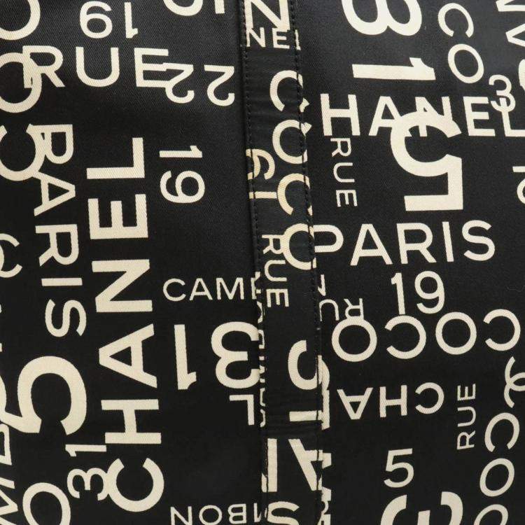 Pre Owned Chanel By Sea Line Large Black Canvas Tote Bag