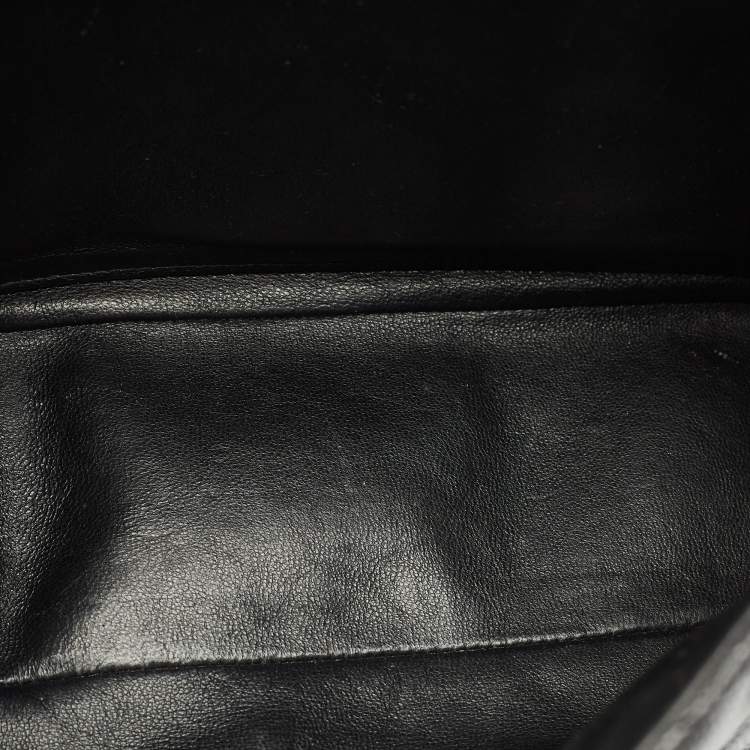 Pre Owned Chanel Black Quilted Caviar Leather Maxi Classic Single Flap Bag