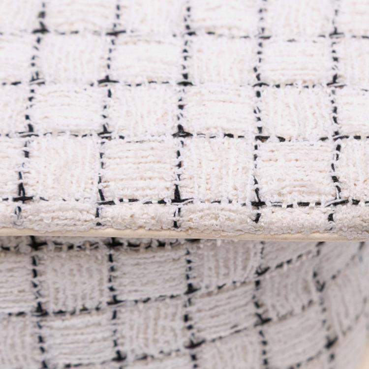 Pre Owned Chanel Brown/White Small Tweed and Resin Zipped Shopping Bag