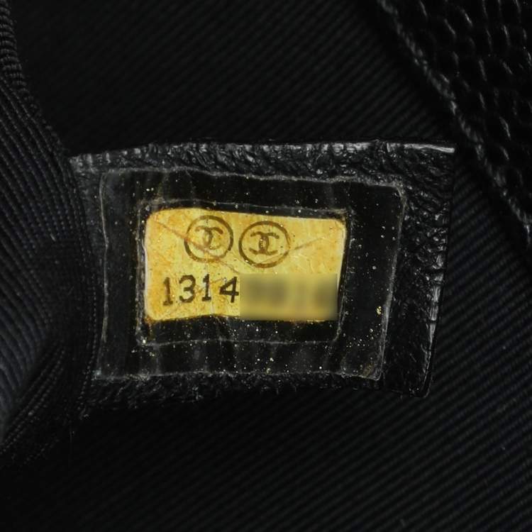 Pre Owned Chanel Black Quilted Caviar Leather CC GST Tote
