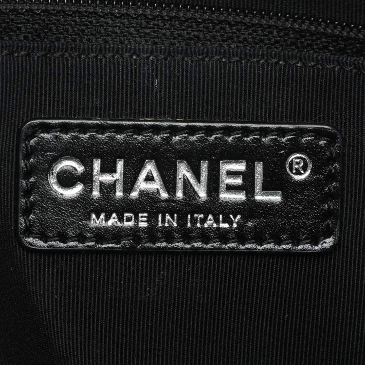 Pre Owned Chanel Black Quilted Caviar Leather CC GST Tote