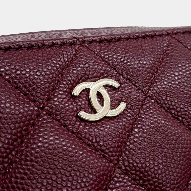 Pre Owned Chanel Burgundy Leather Caviar Camera Crossbody Bag