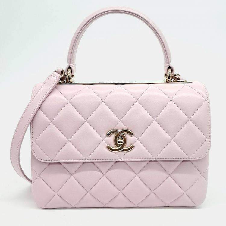 Pre Owned Chanel Pink Leather Lambskin Trendy CC Small bag