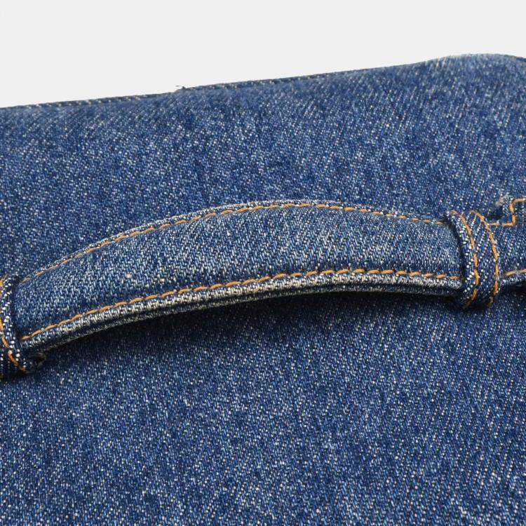 Pre Owned Chanel CC Blue Denim Vanity Handbag
