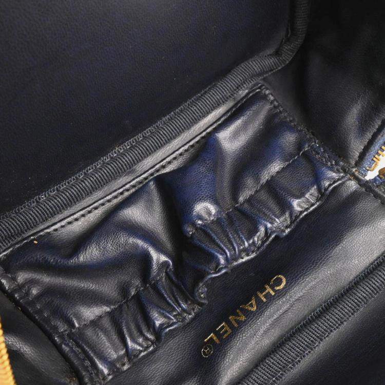 Pre Owned Chanel CC Blue Denim Vanity Handbag
