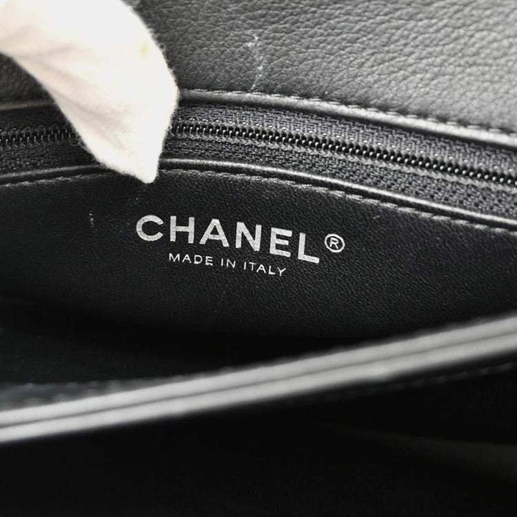 Pre Owned Chanel Trendy CC Dual Black Calfskin Top Handle Handbag 