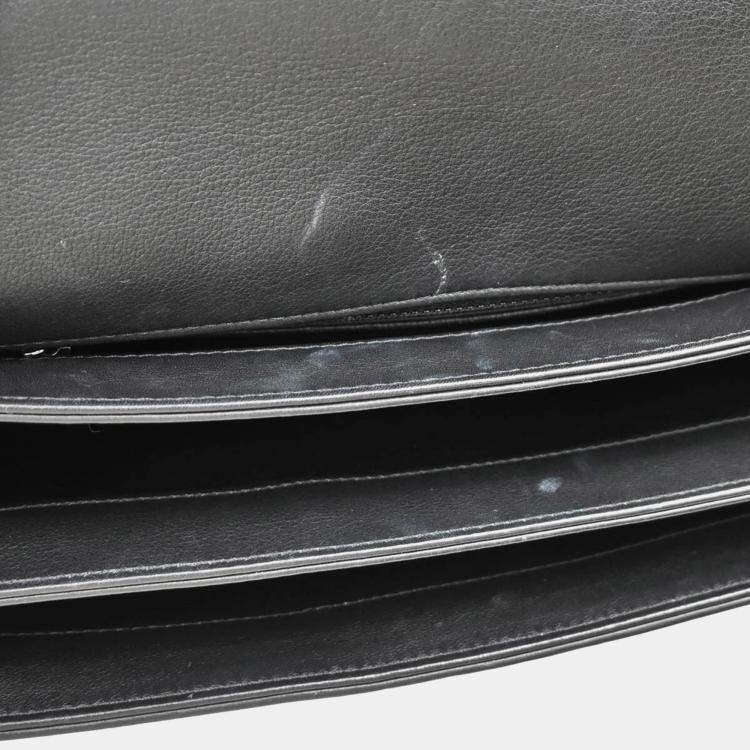 Pre Owned Chanel Trendy CC Dual Black Calfskin Top Handle Handbag 