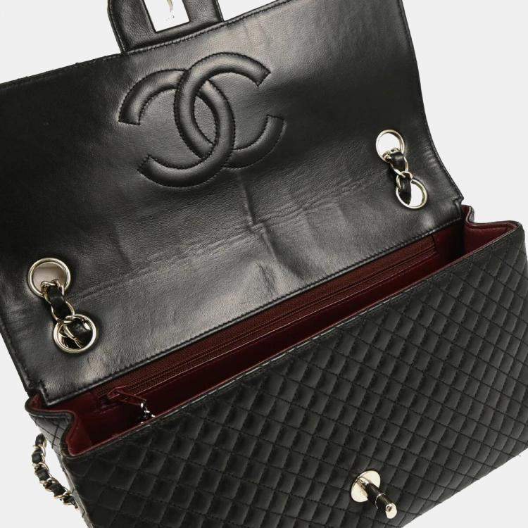 Pre Owned Chanel Single Flap Black Lambskin Shoulder Bag