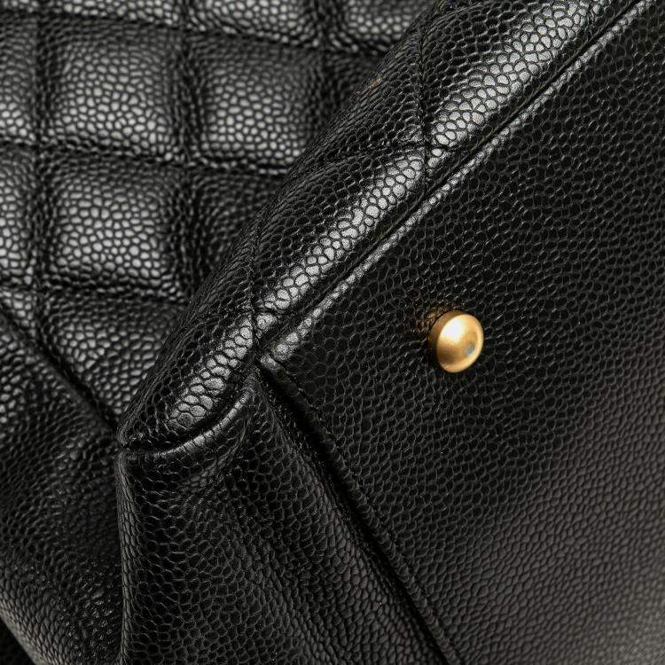 Pre Owned Chanel Black Grand Quilted Caviar Timeless Shopping Tote