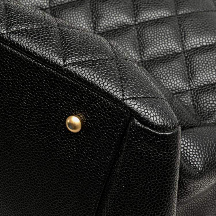 Pre Owned Chanel Black Grand Quilted Caviar Timeless Shopping Tote
