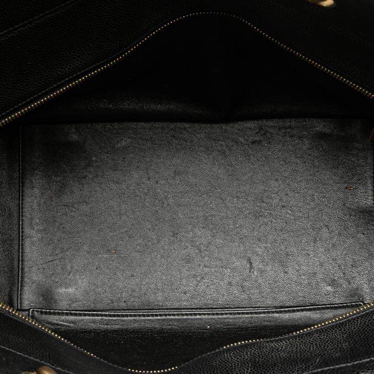 Pre Owned Chanel Black Grand Quilted Caviar Timeless Shopping Tote