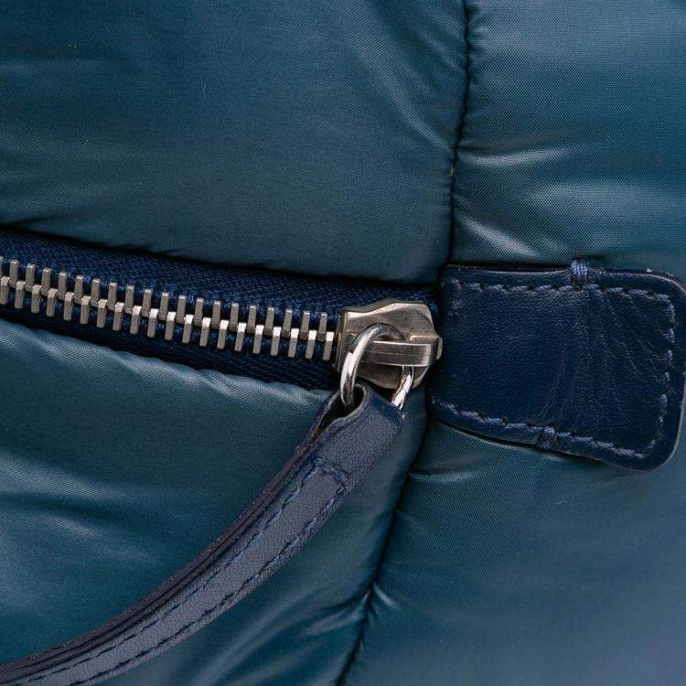 Pre Owned Chanel Blue Small Quilted Nylon Coco Cocoon Tote