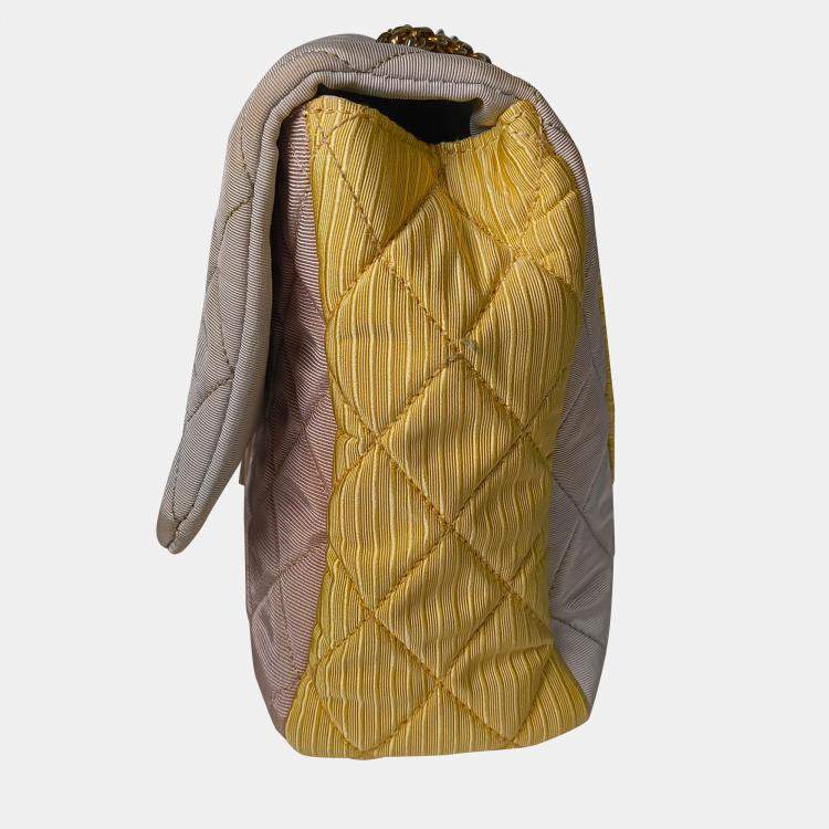 Pre Owned Chanel Faille Reissue Jumbo Tricolor  Flap Bag