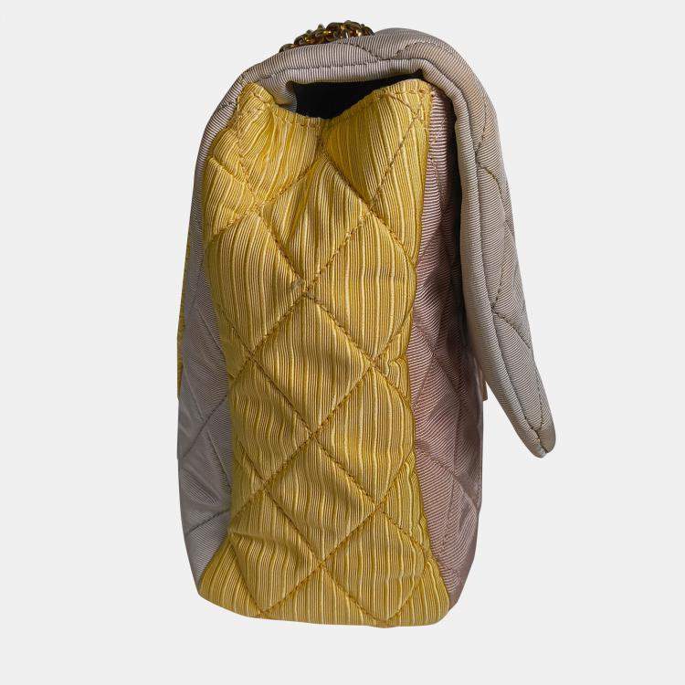 Pre Owned Chanel Faille Reissue Jumbo Tricolor  Flap Bag