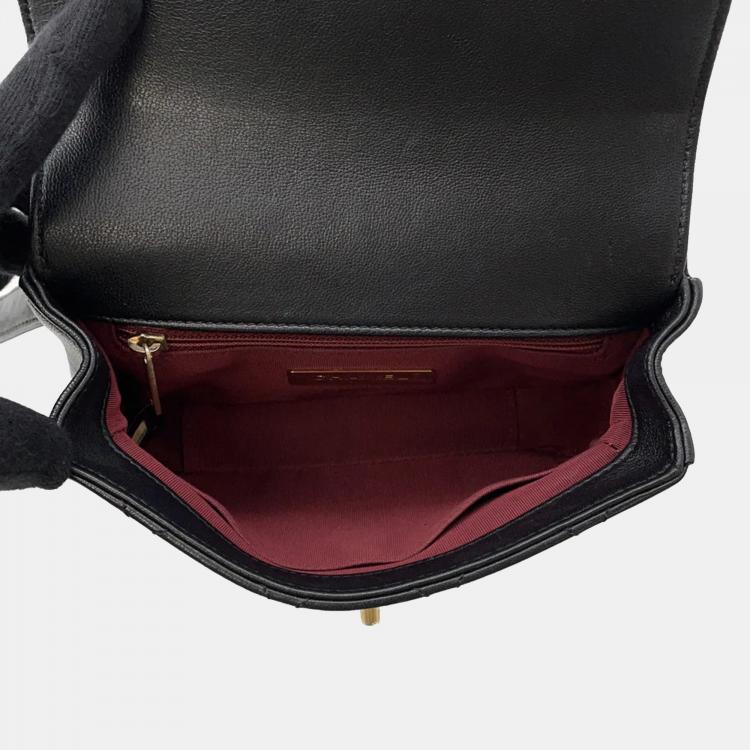 Pre Owned Chanel 19 Black Leather Waist Bag 