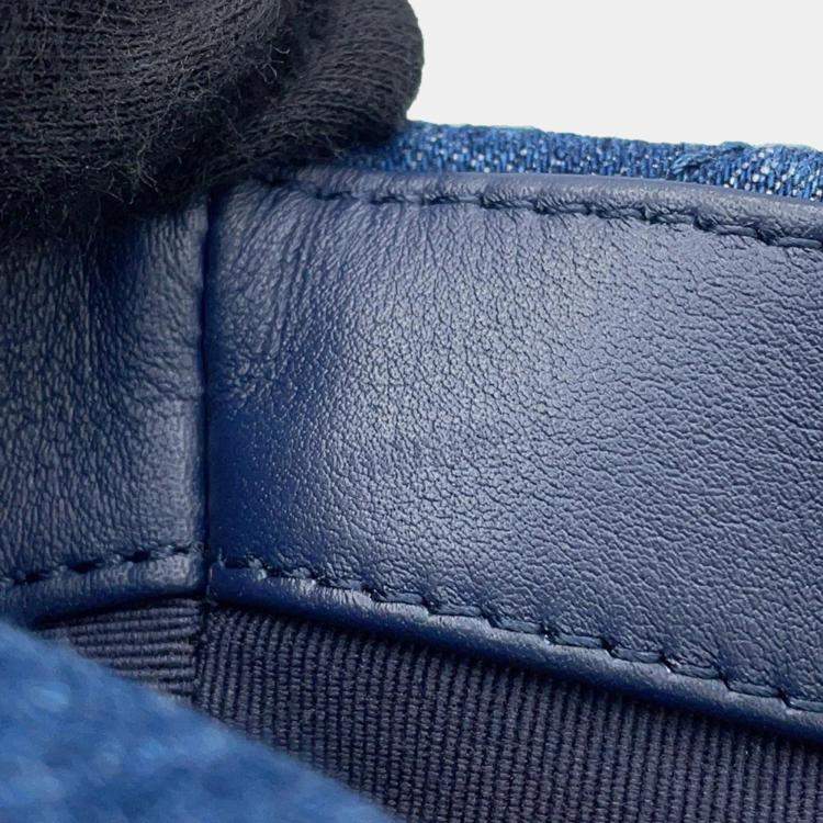 Pre Owned Chanel 19 Chain Blue Denim Shoulder Bag 