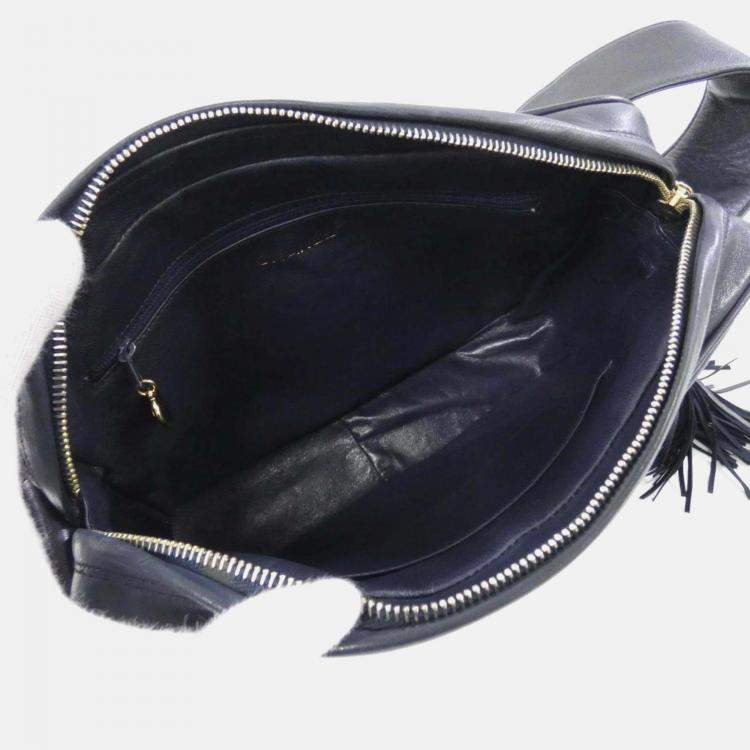 Pre Owned Chanel Navy Shoulder Bag