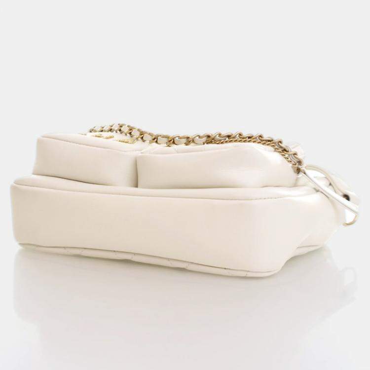 Pre Owned Chanel Camera White Calfskin Shoulder Bag