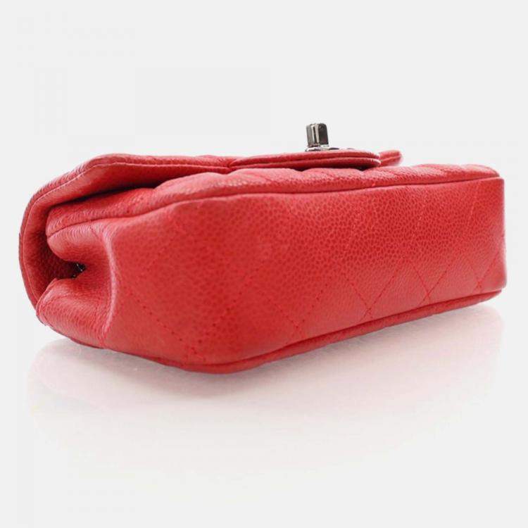 Pre Owned Chanel Classic Single Flap Mini Pink Caviar Bag