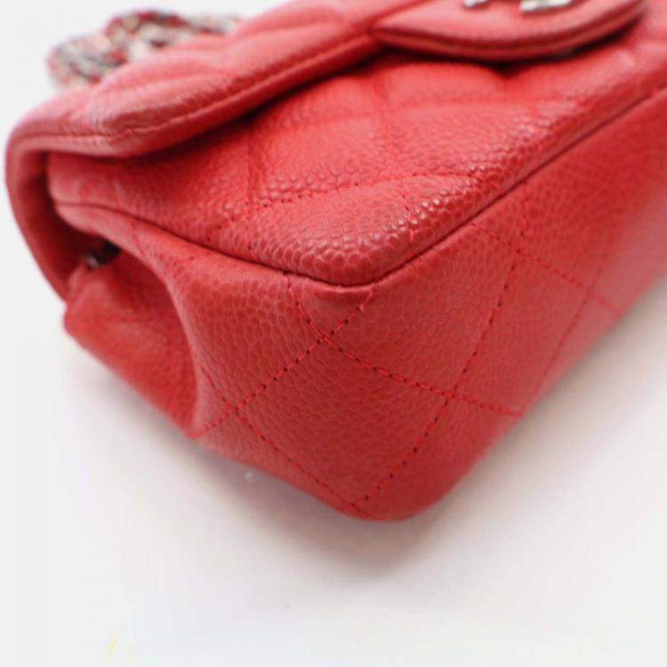 Pre Owned Chanel Classic Single Flap Mini Pink Caviar Bag