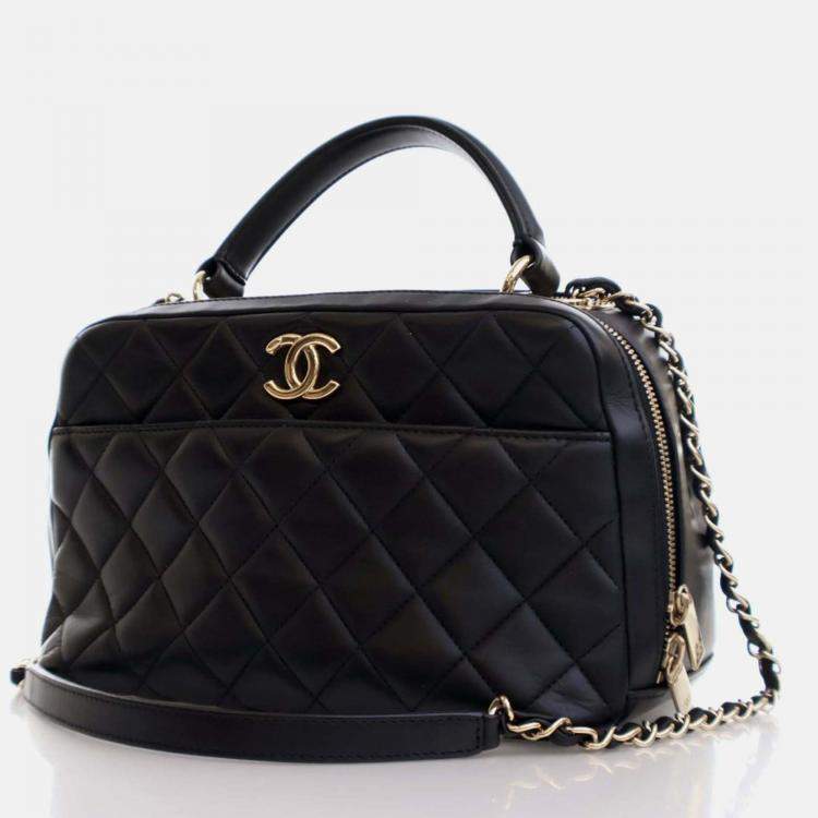 Pre Owned Chanel Trendy CC Black Calfskin Bowling Bag
