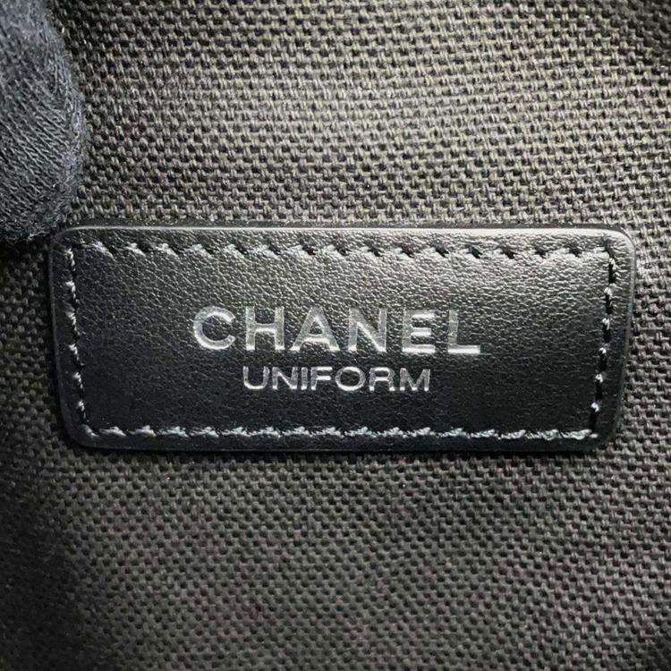 Pre Owned Chanel Black Lambskin Quilted Waist Belt Bag 