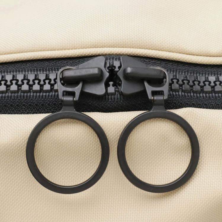 Pre Owned Chanel Sport Line Coco Mark Beige Black Nylon Canvas Boston Bag 