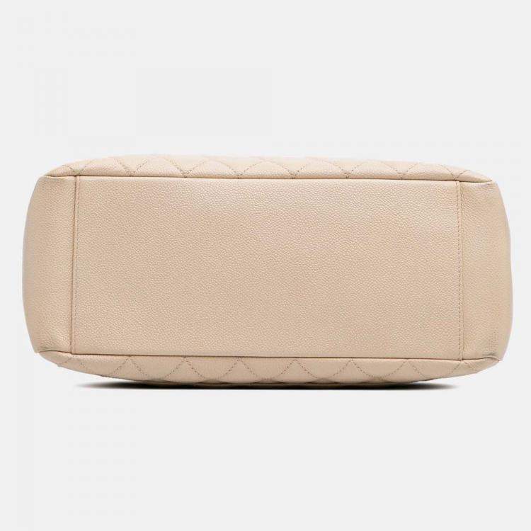 Pre Owned Chanel Beige Caviar Grand Shopping Tote