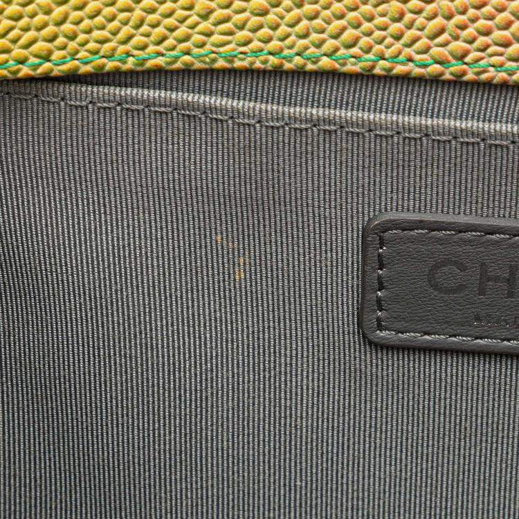 Pre Owned Chanel Multicolor Old Medium Quilted Caviar Rainbow Boy Flap
