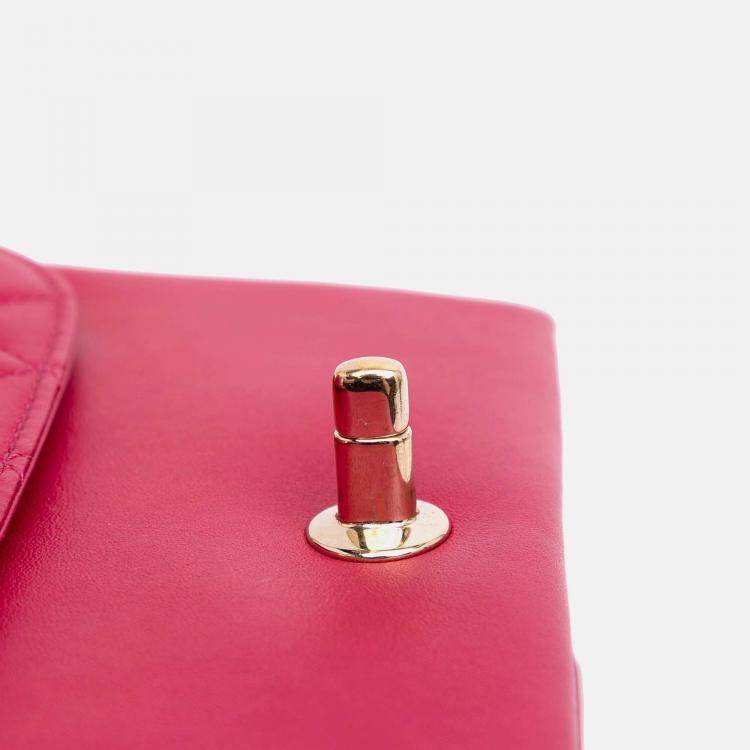 Pre Owned Chanel Pink Small Quilted Lambskin Citizen Chic Flap