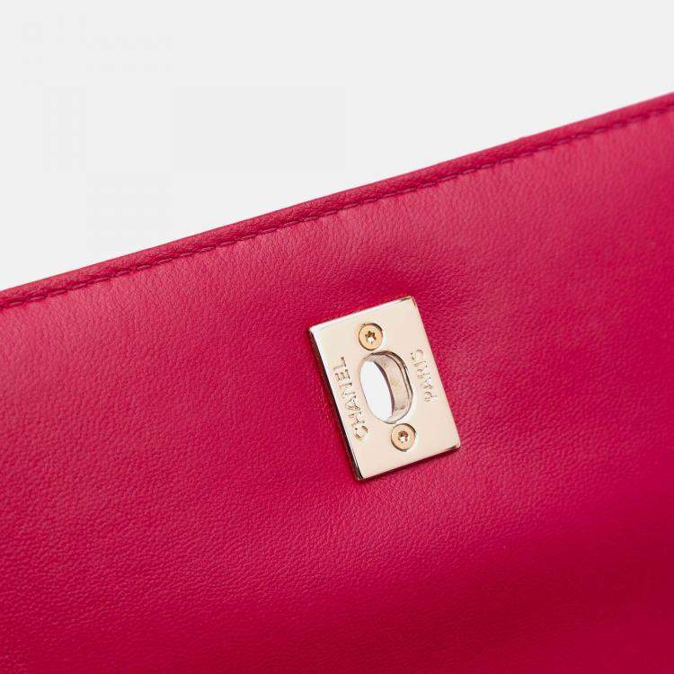 Pre Owned Chanel Pink Small Quilted Lambskin Citizen Chic Flap