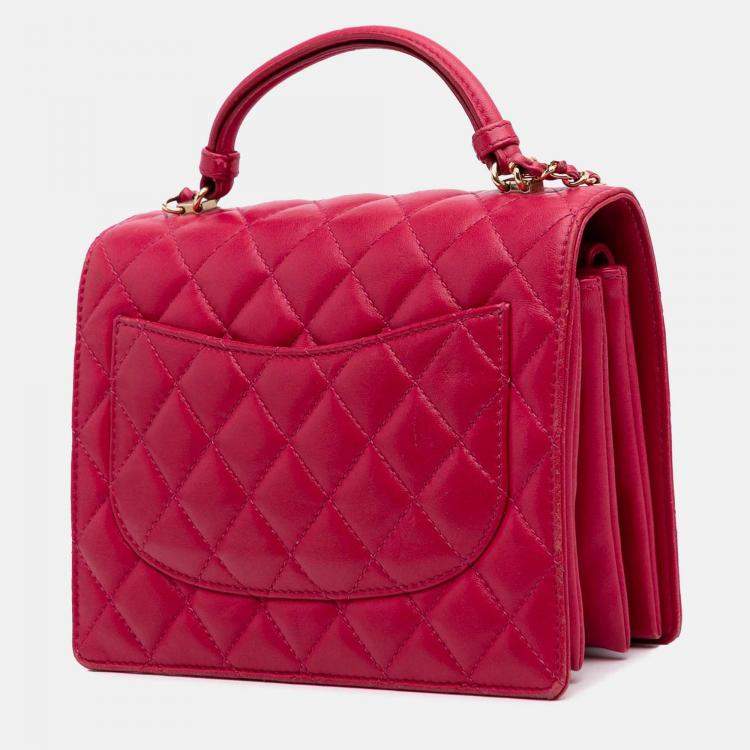 Pre Owned Chanel Pink Small Quilted Lambskin Citizen Chic Flap