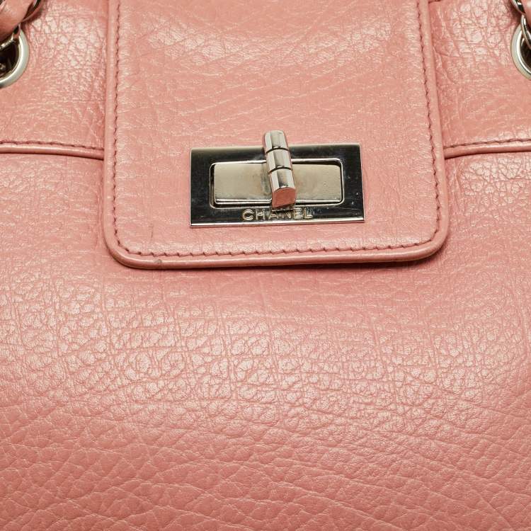 Pre Owned Chanel Coral Pink Leather Mademoiselle Flap Bag