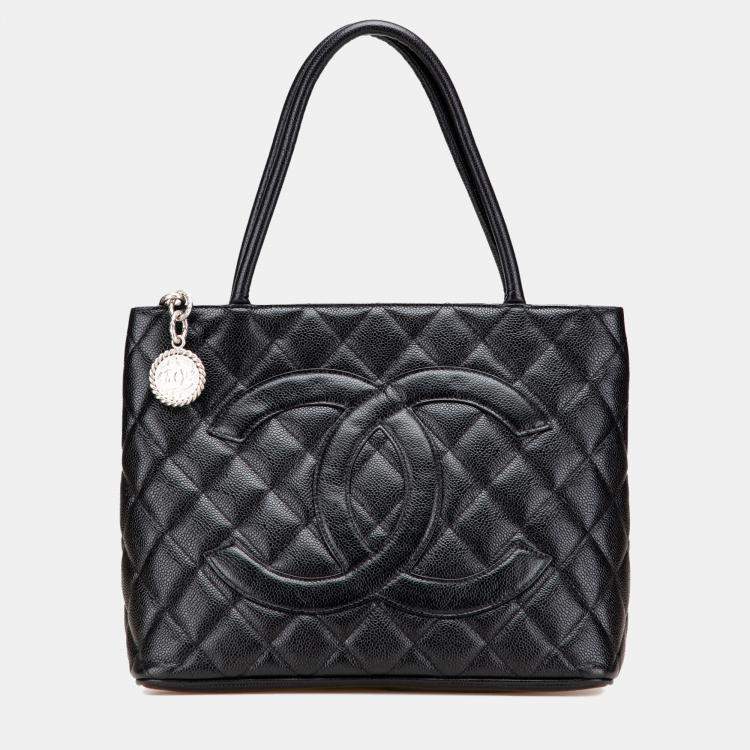 Pre Owned Chanel Black Caviar Medallion Tote