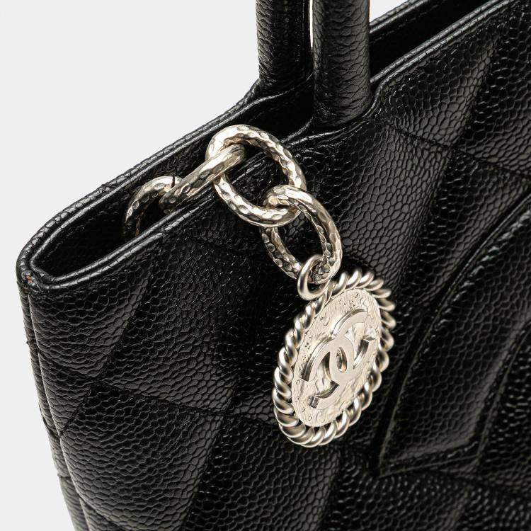 Pre Owned Chanel Black Caviar Medallion Tote