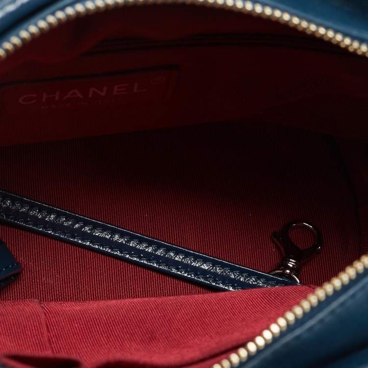 Pre Owned Chanel Blue Quilted Leather Small Gabrielle Shoulder Bag
