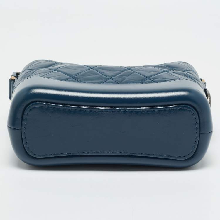 Pre Owned Chanel Blue Quilted Leather Small Gabrielle Shoulder Bag